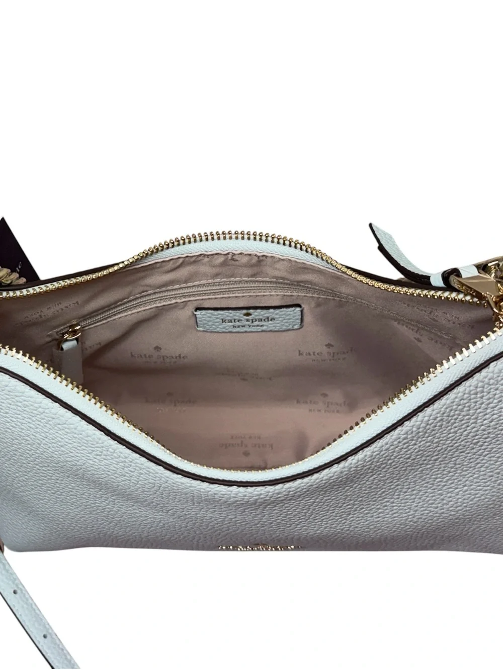 Kate Spade New York Pebbled Leather Convertible Crossbody Bag in Crisp Sky NWT‎